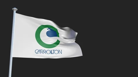 Carrollton Texas - Loopable 3D flag animation with Alpha Channel and Transpar 스톡 동영상 90968158