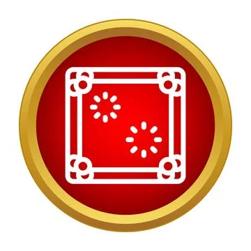 Carrom board game icon in red circle Illustrazione stock