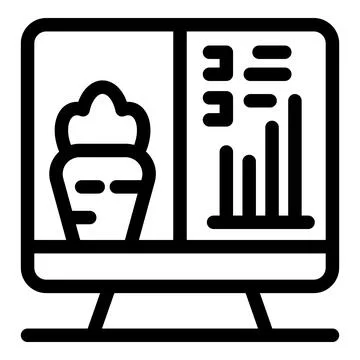 Carrot and growing chart displayed on computer screen for agribusiness analys Illustrazione stock