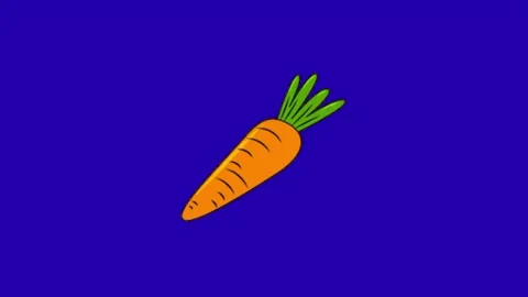 Carrot animation on blue background Vidéo 333560757