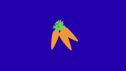 Carrot animation on blue background Видео 333560772