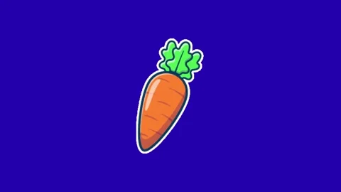 Carrot animation on blue background Stock Footage 333560791