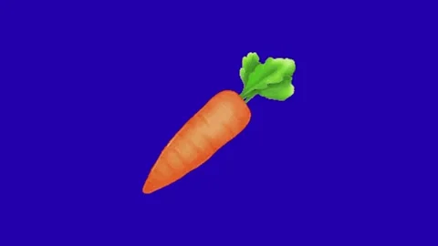 Carrot animation on blue background Видео 333560795