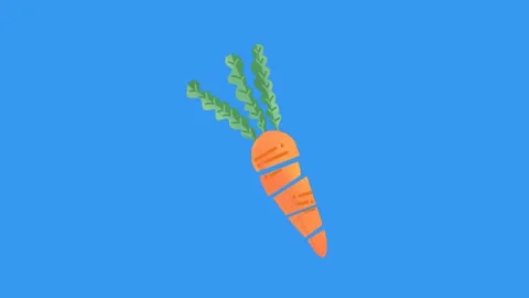 Carrot animation on blue screen Video stock 341541730
