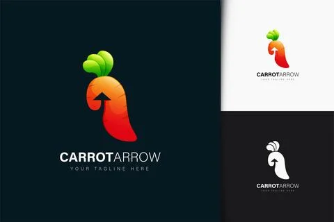 Carrot arrow logo design with gradient Stock Illustration