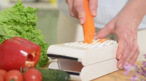 A carrot being grated Stock Footage 47506039