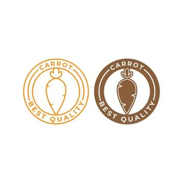 Carrot best quality label. Vector icon template Illustrazione stock