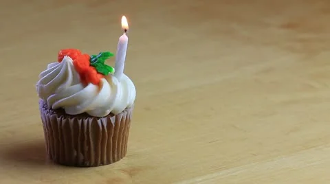 Carrot cake celebration cupcake Stock Footage 11157612