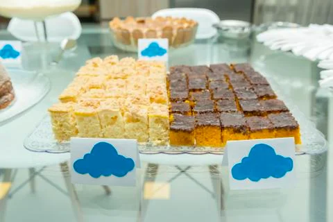 Carrot cake covered with chocolate and cornmeal cake Stock Photos