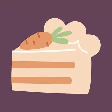 Carrot cake slice. Cute hand drawn easter dessert vector illustration isolated Stock-Illustration