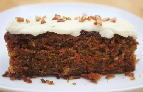 Carrot cake slice Stock Photos