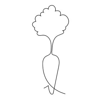 Carrot continuous one line drawing Stock Illustration