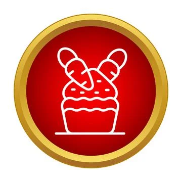 Carrot cupcake icon celebrating easter and holidays Stock Illustration