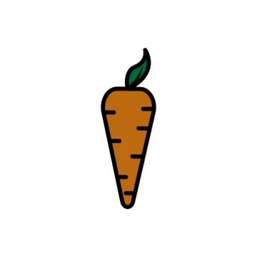 Carrot flat icon. Design template vector Stock Illustration