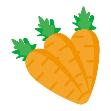 Carrot flat icon isolated on white background. Vegetable vector illustration Stock Illustration