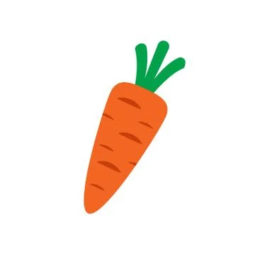 Carrot in flat style vector Stock Illustration