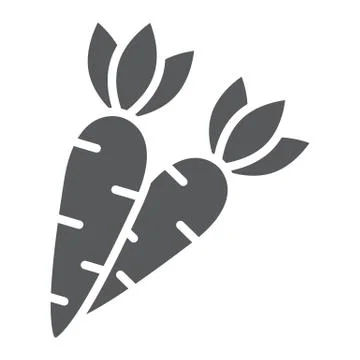 Carrot glyph icon, easter and vegetable, root sign, vector graphics, a solid Stock Illustration