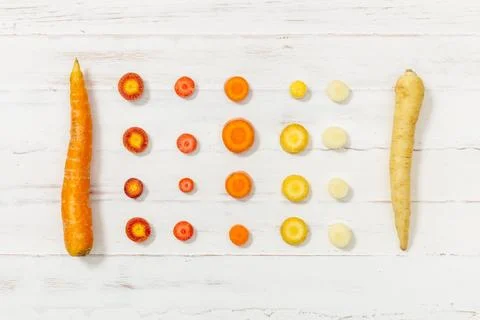 Carrot gradient flatlay Stock Photos