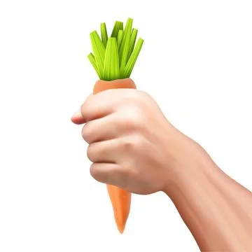 Carrot in hand 01 Stock Illustration
