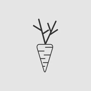 Carrot icon flat. Stock Illustration