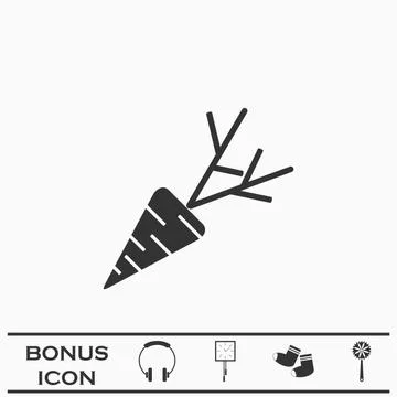 Carrot icon flat Stock Illustration