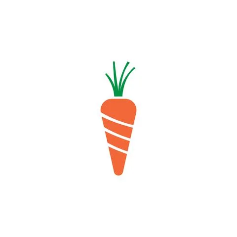 Carrot icon logo flat design template Stock Illustration