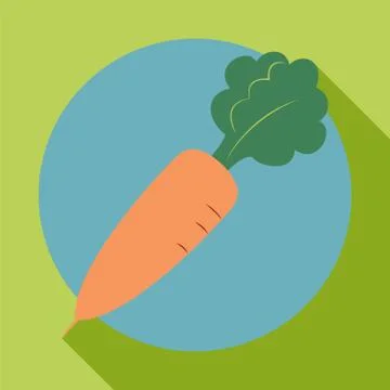Carrot icon in the style of a flat design Stock Illustration