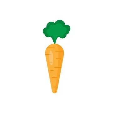 Carrot Icon White Background Flat Style Print Web Design eps 10 Stock Illustration
