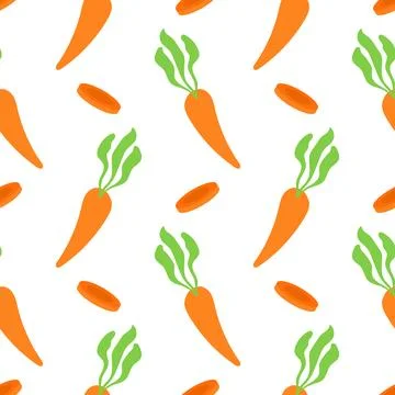 Carrot illustration seamless pattern Stock Illustration