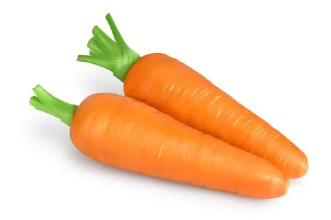 Carrot isolated on white background with clipping path and full depth of field Stock Photos