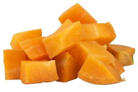 Carrot isolated on white background slice cube Stock Photos