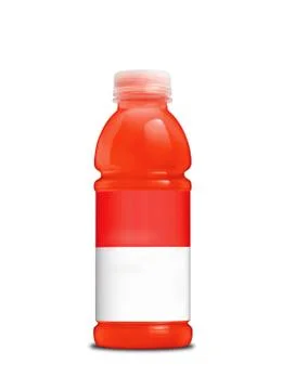 Carrot juice bottle on a white background Stock Photos
