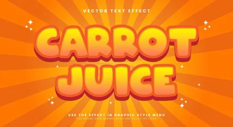 Carrot Juice editable text effect Stock Illustration