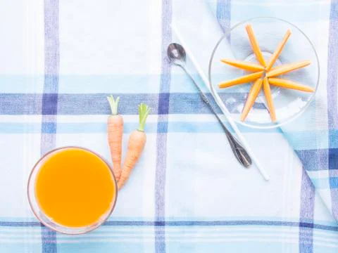 Carrot juice with  explode ingredient Stock Photos