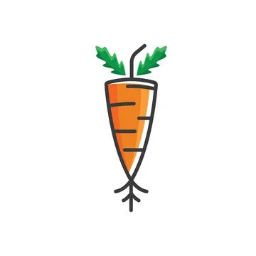 Carrot  juice logo icon vector concept design template Stock Illustration