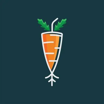 Carrot  juice logo icon vector concept design template Stock Illustration