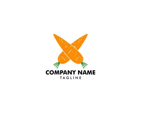 Carrot Logo Design Vector Template Stock Illustration