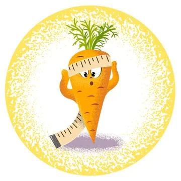 Carrot with measuring tape Stock Illustration
