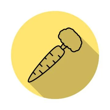Carrot outline icon in long shadow style Stock Illustration