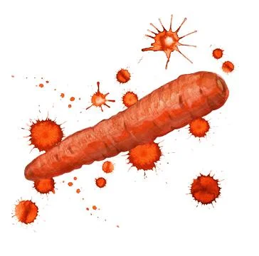 Carrot with paint blots Stock Illustration