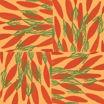 Carrot pattern, carrot print, carrot seamless pattern, vegetable illustration, h Stock Illustration
