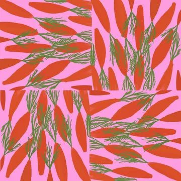 Carrot pattern, carrot print, carrot seamless pattern, vegetable illustration, h Ilustración de archivo