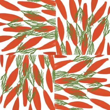 Carrot pattern, carrot print, carrot seamless pattern, vegetable illustration, h 스톡 일러스트