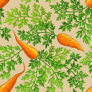 Carrot pattern on color background Stock Illustration