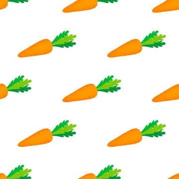 Carrot pattern. Flat design on a white background. Vector stock illustration. Stock Illustration