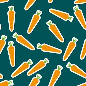 Carrot pattern. seamless texture with ripe carrots 스톡 일러스트