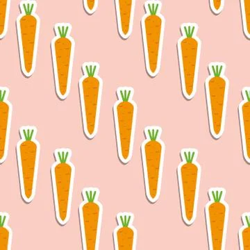 Carrot pattern. seamless texture with ripe carrots 스톡 일러스트