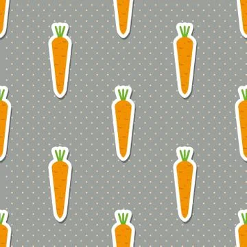Carrot pattern. seamless texture with ripe carrots 스톡 일러스트