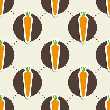 Carrot pattern. seamless texture with ripe carrots 스톡 일러스트