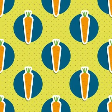 Carrot pattern. seamless texture with ripe carrots 스톡 일러스트